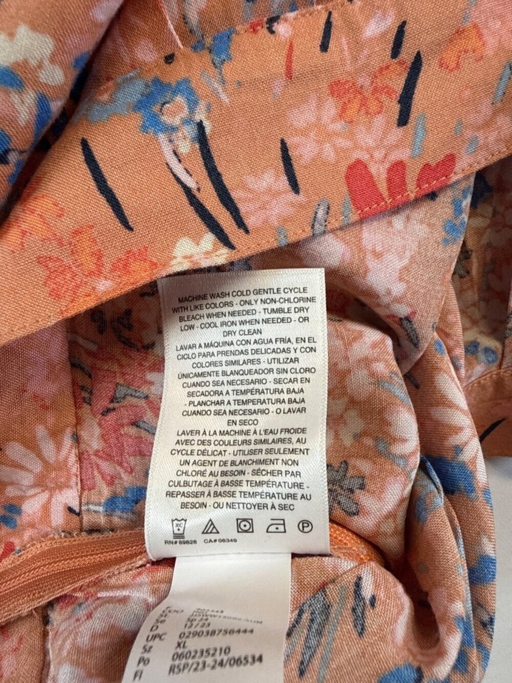 Jessica Simpson Floral Skort~Size XL~Peach Blue Pocketed Mini NWT L17 02 - Picture 9 of 9